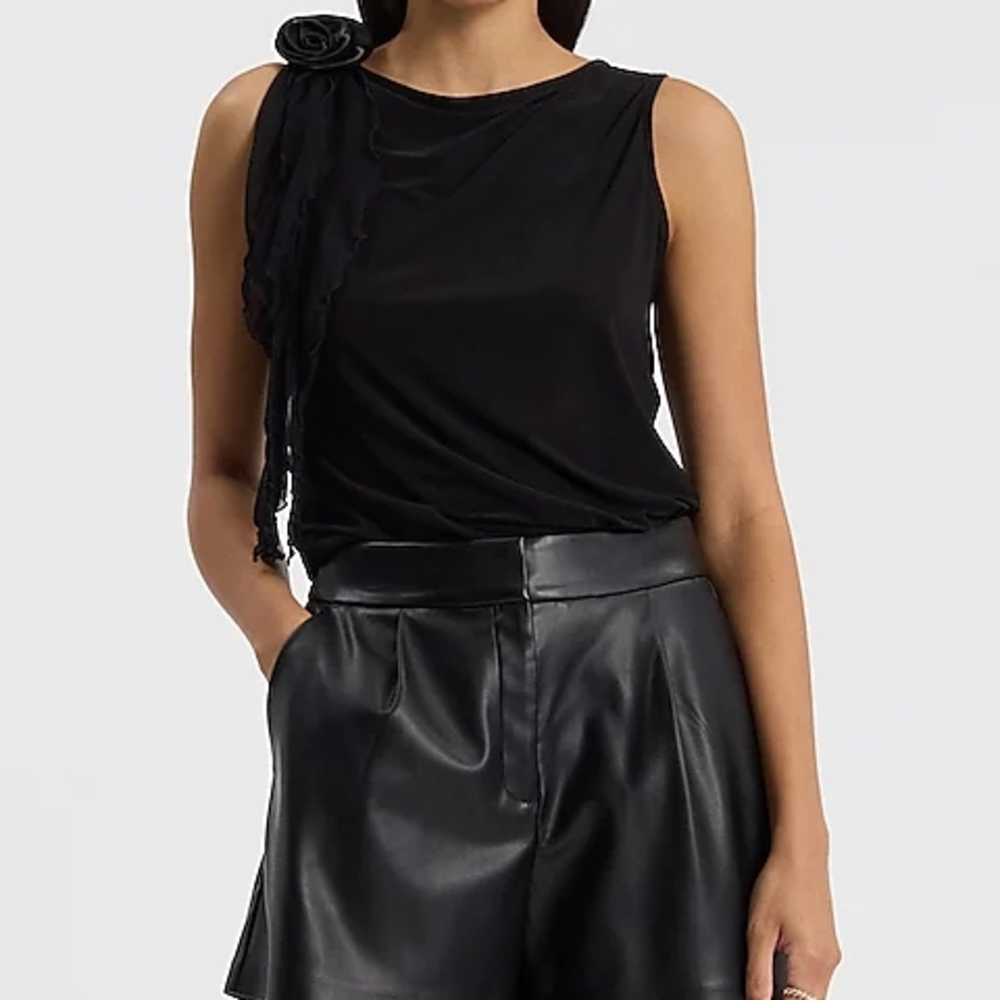 Express Black Faux Leather Shorts